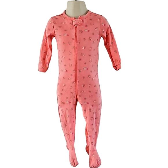 The Children's Place Girls Footed Sleeper Pajamas – Pink, Size 18M, Long Sleeve - Picture 2 of 6